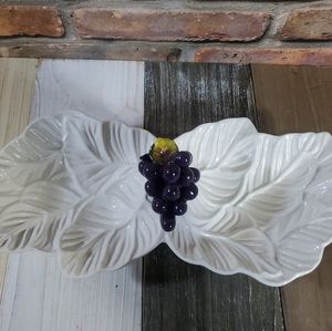 3" White Ceramic Two Part Serving Dish Dining